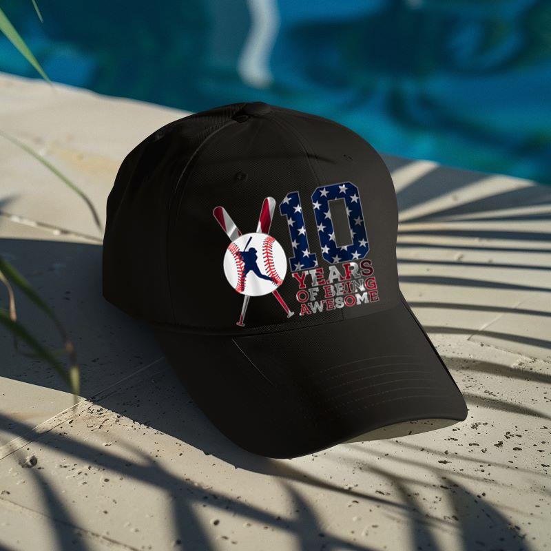Mckenzieshoponline 10 YEARS OF BEING AWESOME BASEBALL 10TH BIRTHDAY Cap