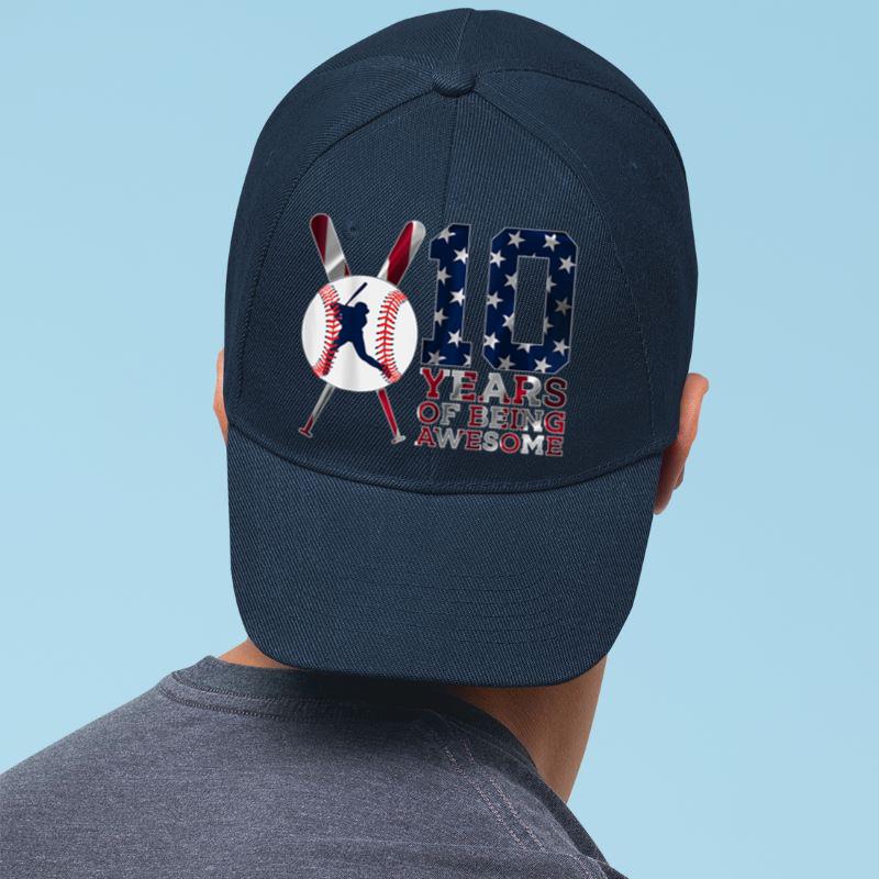 Mckenzieshoponline 10 YEARS OF BEING AWESOME BASEBALL 10TH BIRTHDAY Cap - Image 4
