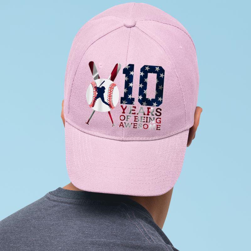 Mckenzieshoponline 10 YEARS OF BEING AWESOME BASEBALL 10TH BIRTHDAY Cap - Image 5