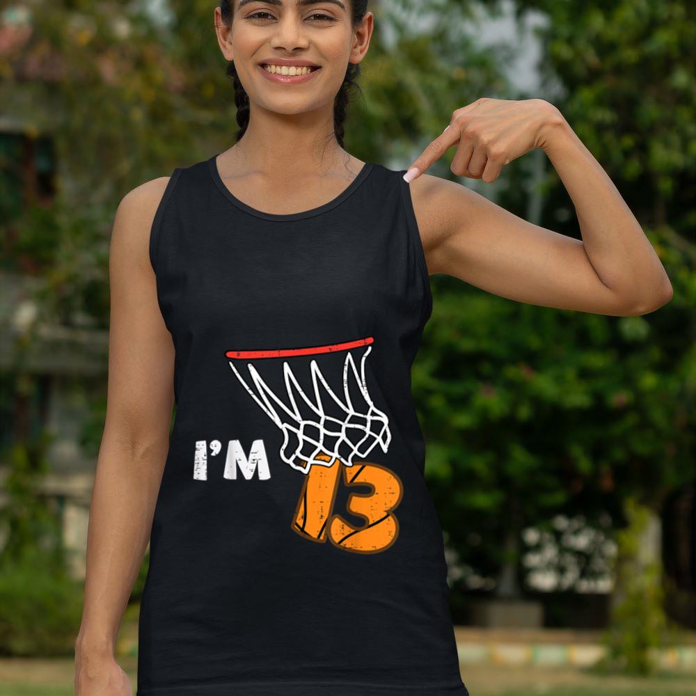 Mckenzieshoponline 13th Birthday Basketball Im 13 Thirteen Year Old Bday Boys Tank Top - Image 4