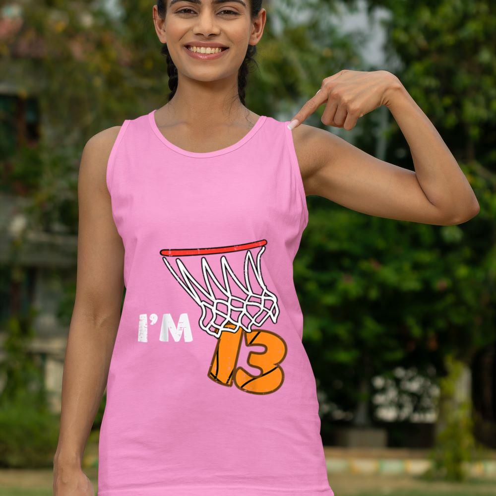 Mckenzieshoponline 13th Birthday Basketball Im 13 Thirteen Year Old Bday Boys Tank Top - Image 5