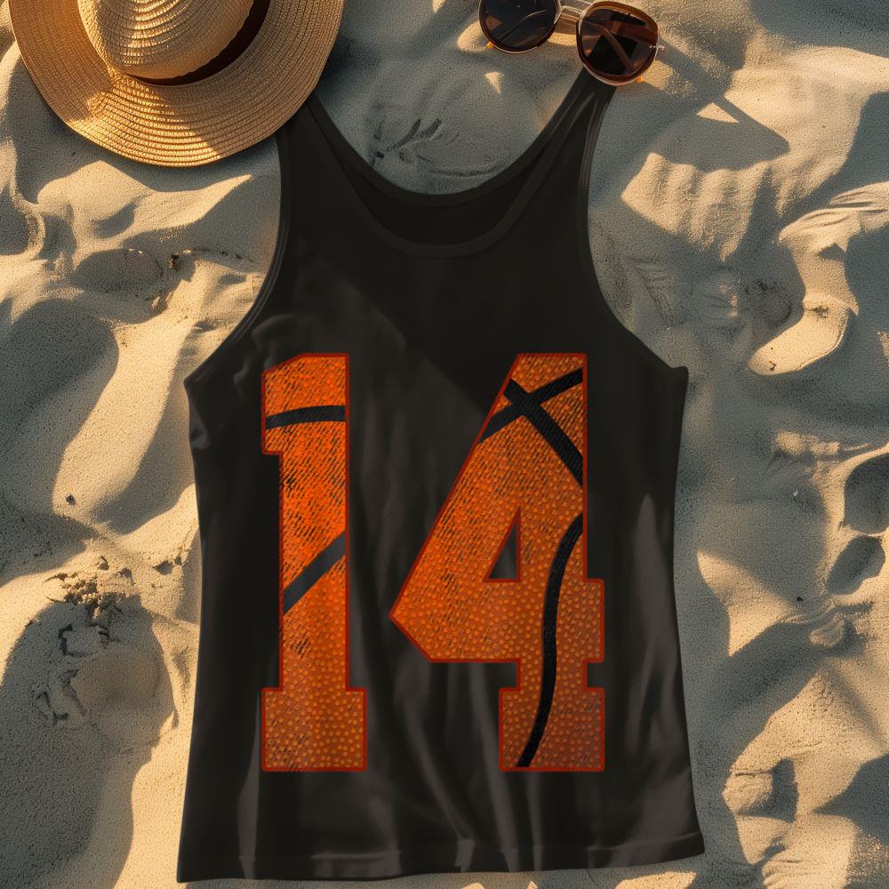 Mckenzieshoponline 14th Birthday Party Fourteen 14 Year Old Basketball Bday Boy Tank Top