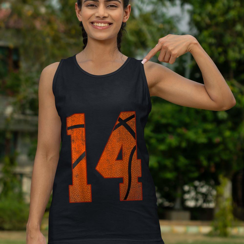 Mckenzieshoponline 14th Birthday Party Fourteen 14 Year Old Basketball Bday Boy Tank Top - Image 4