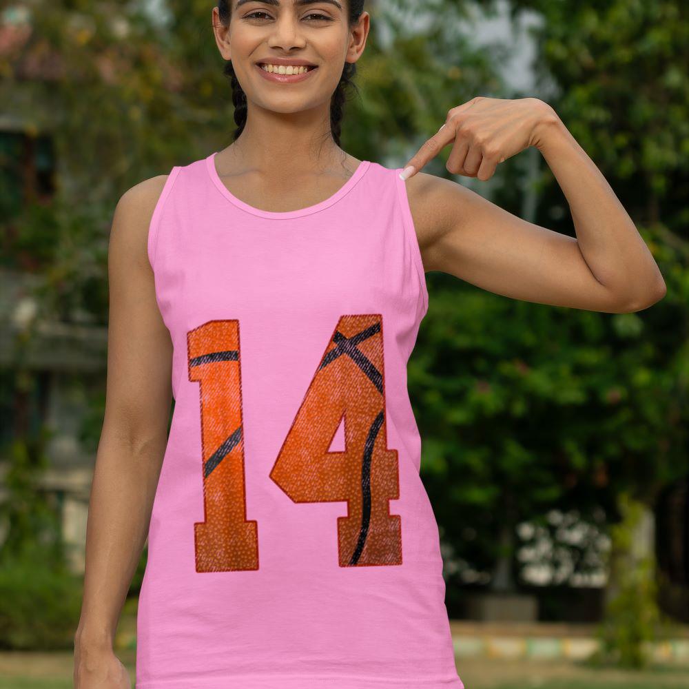 Mckenzieshoponline 14th Birthday Party Fourteen 14 Year Old Basketball Bday Boy Tank Top - Image 5