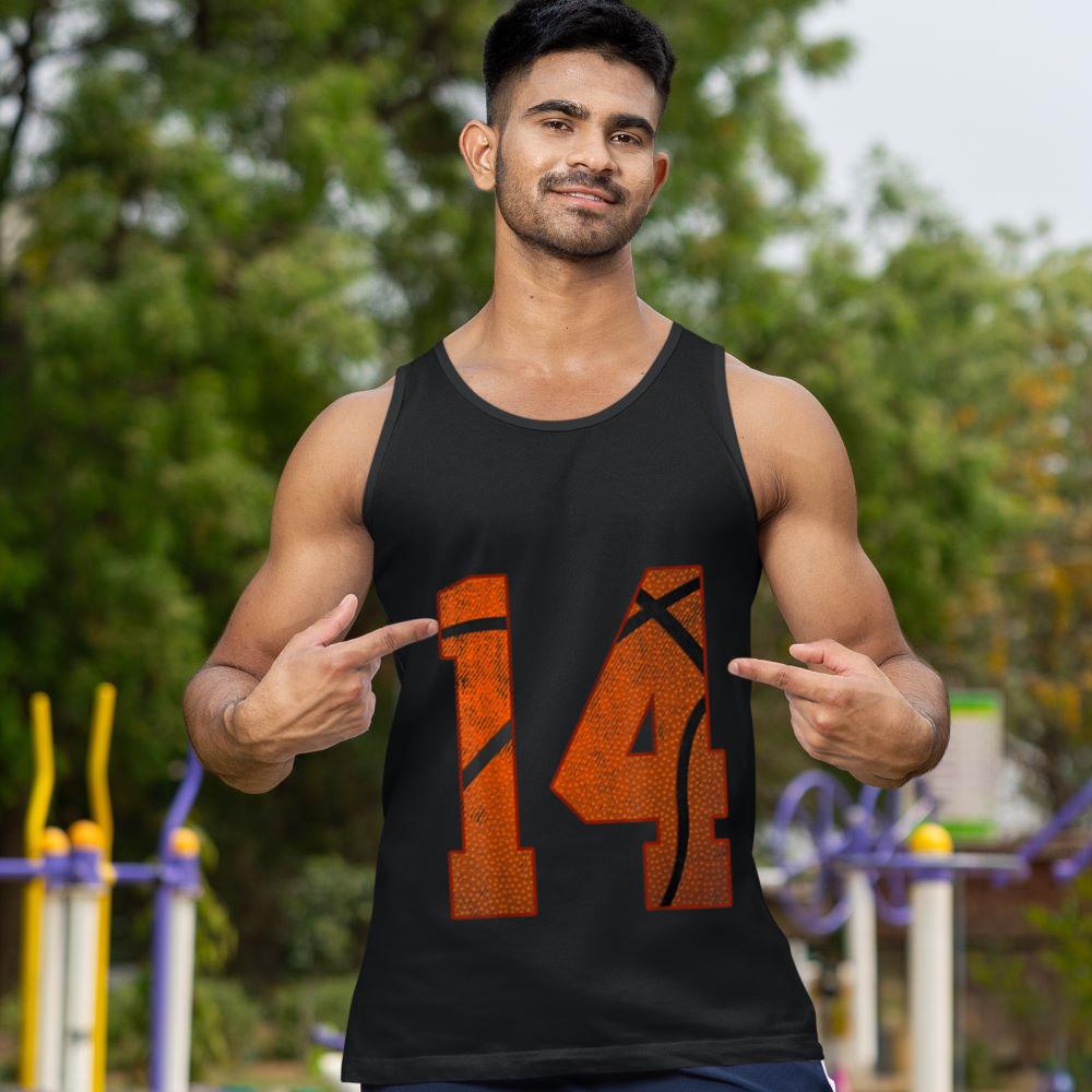 Mckenzieshoponline 14th Birthday Party Fourteen 14 Year Old Basketball Bday Boy Tank Top - Image 2