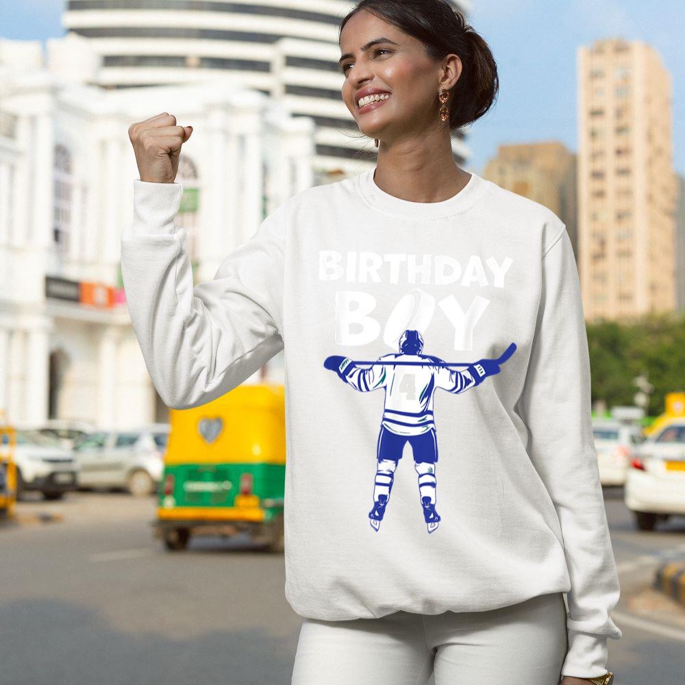 Mckenzieshoponline 4th Birthday Ice Hockey Boy 4 Year Old Hockey Player Sweatshirt - Image 5