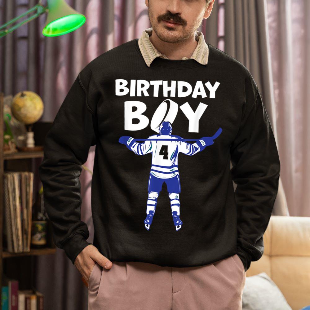 Mckenzieshoponline 4th Birthday Ice Hockey Boy 4 Year Old Hockey Player Sweatshirt - Image 2