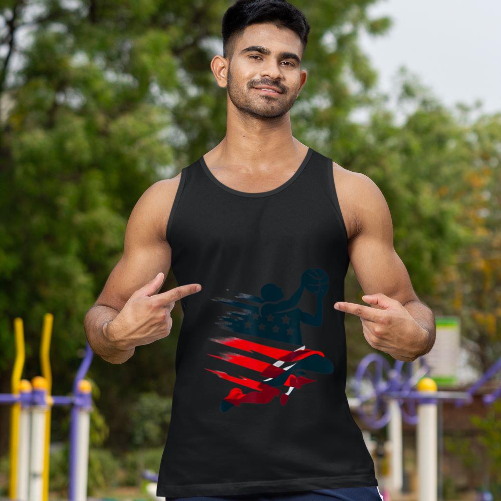 Mckenzieshoponline 4th of July Basketball American Flag Shirt Men Kids Boys USA Tank Top - Image 2