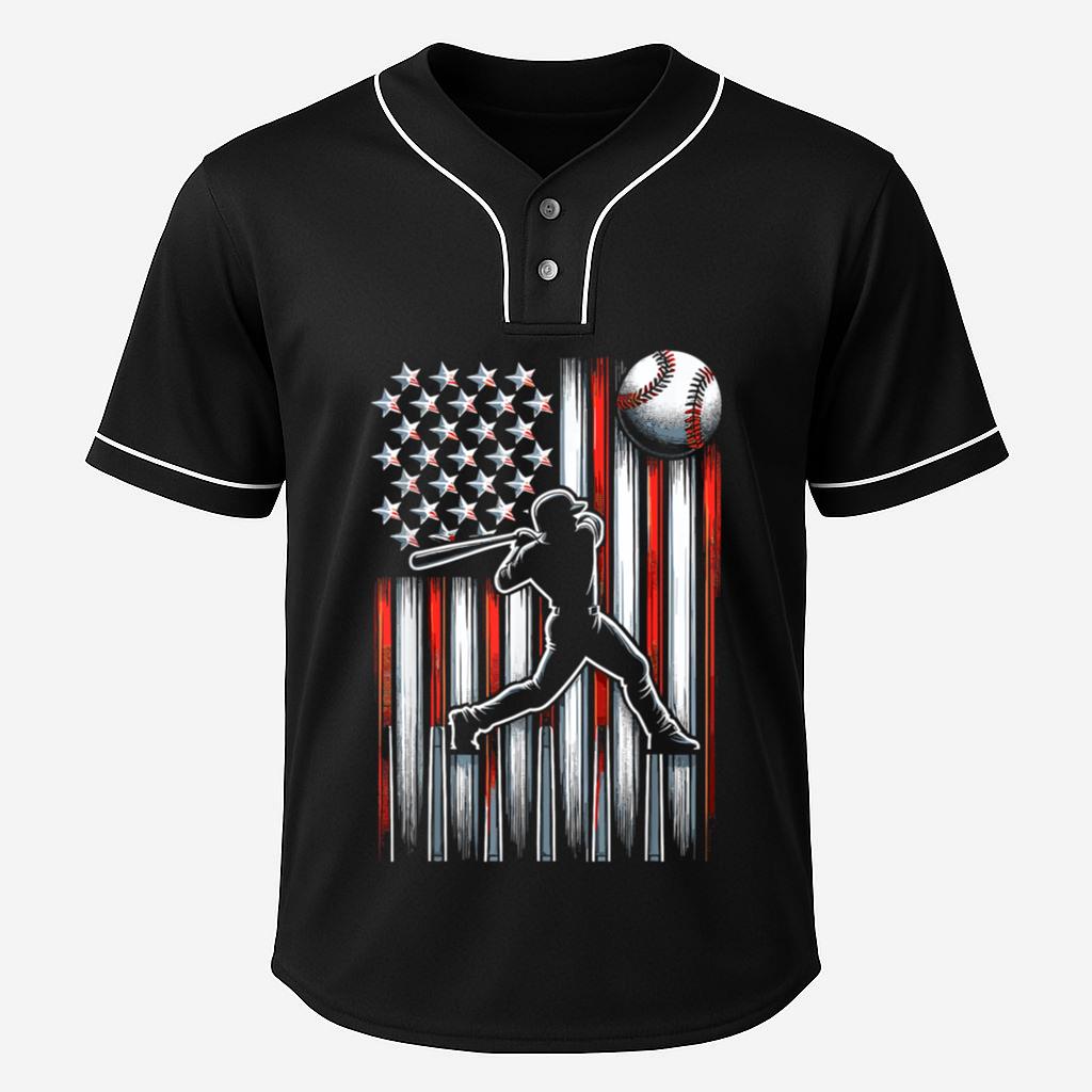 Mckenzieshoponline American Flag Patriotic Baseball Baseball Jersey