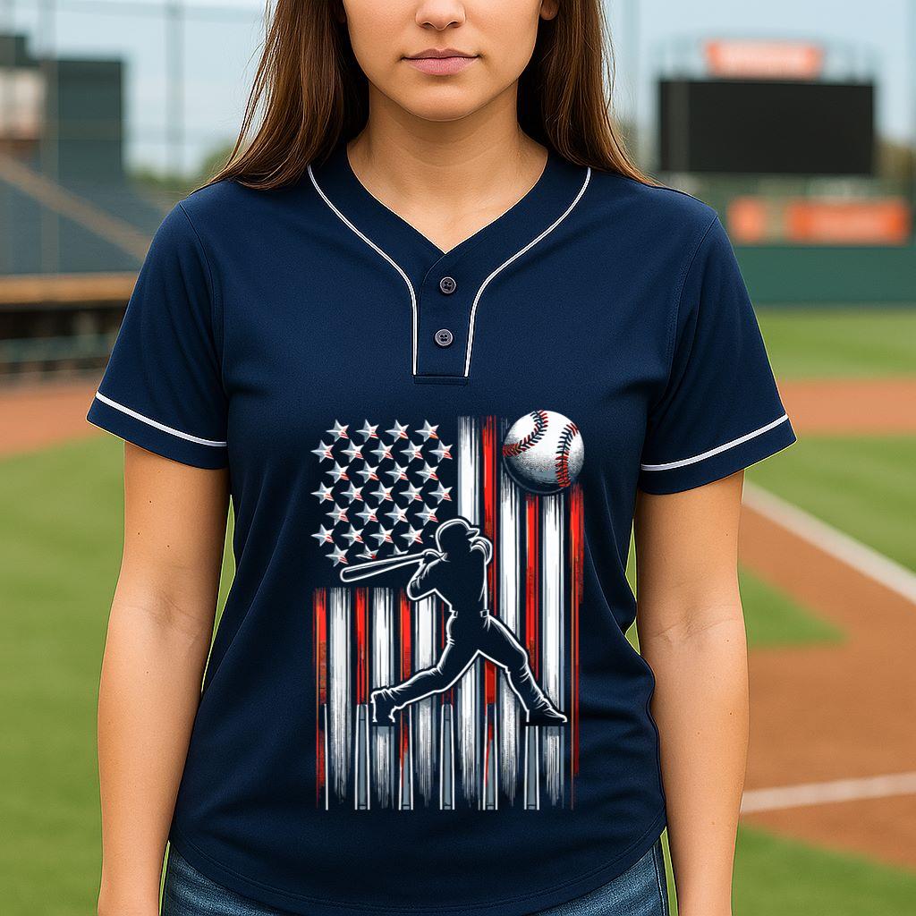 Mckenzieshoponline American Flag Patriotic Baseball Baseball Jersey - Image 5