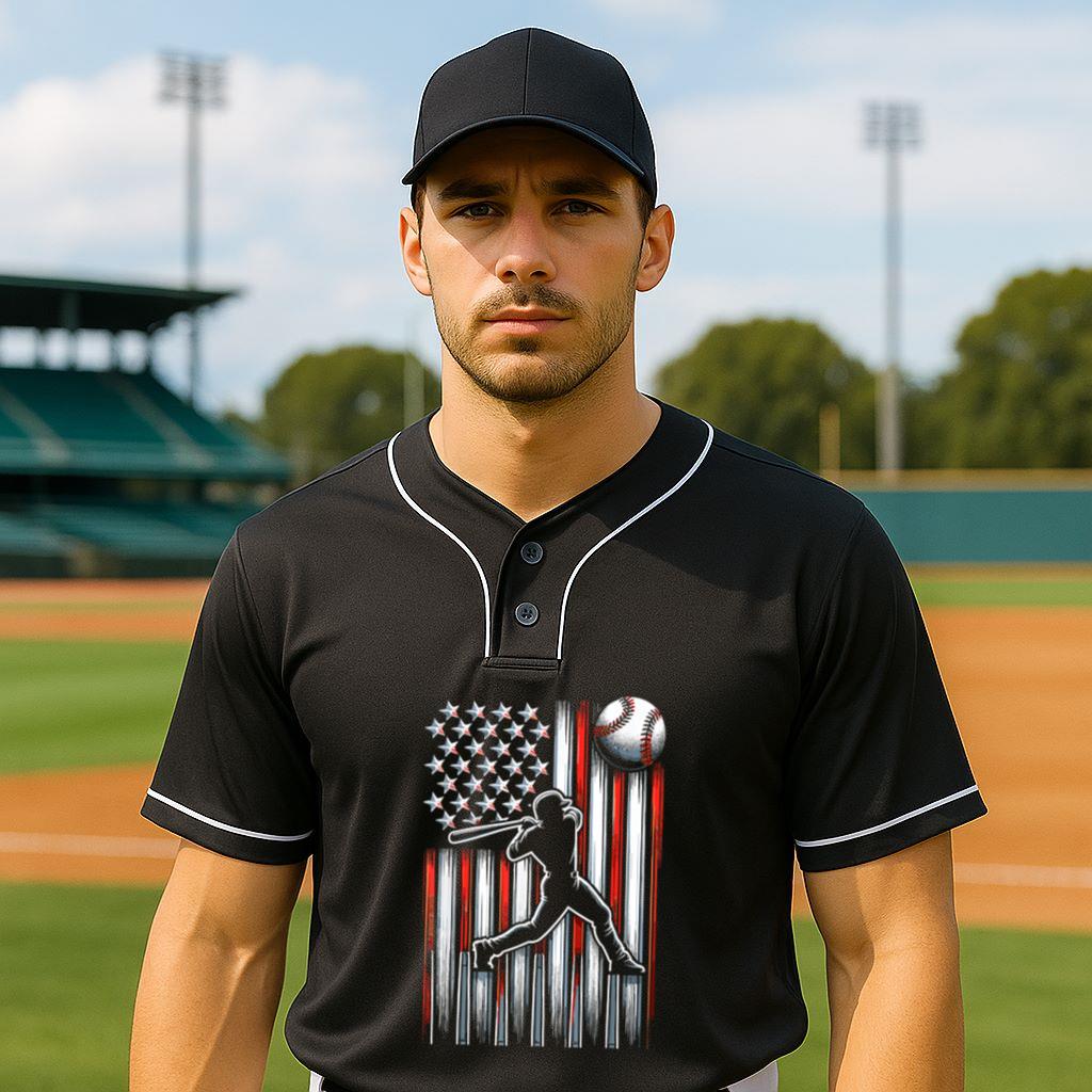 Mckenzieshoponline American Flag Patriotic Baseball Baseball Jersey - Image 2