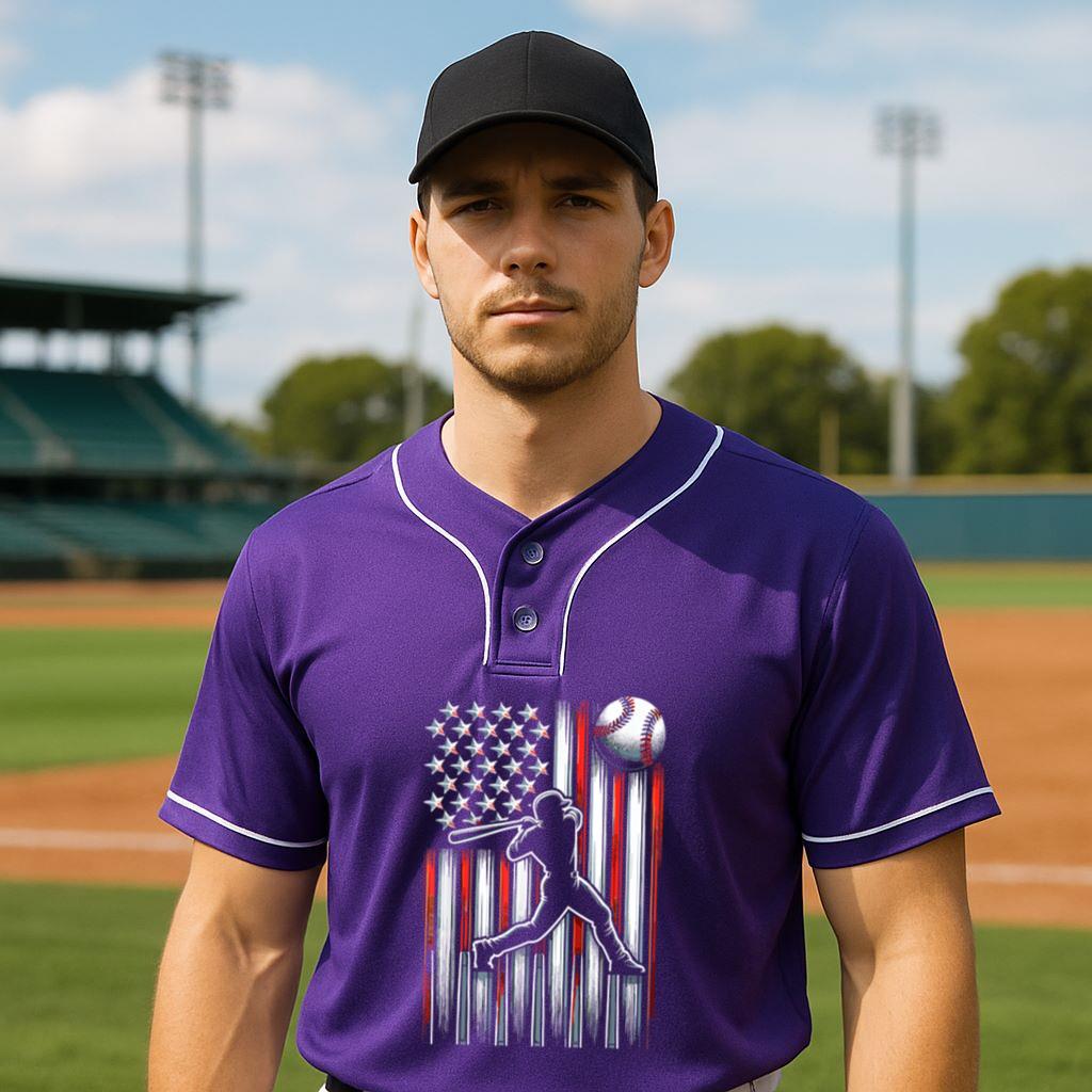 Mckenzieshoponline American Flag Patriotic Baseball Baseball Jersey - Image 3