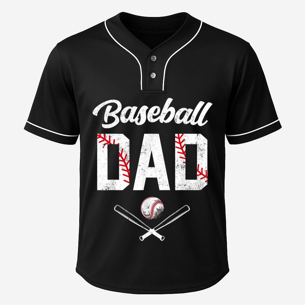 Mckenzieshoponline Baseball Dad Happy Fathers Day Shirts for Men Wife Daughter Baseball Jersey