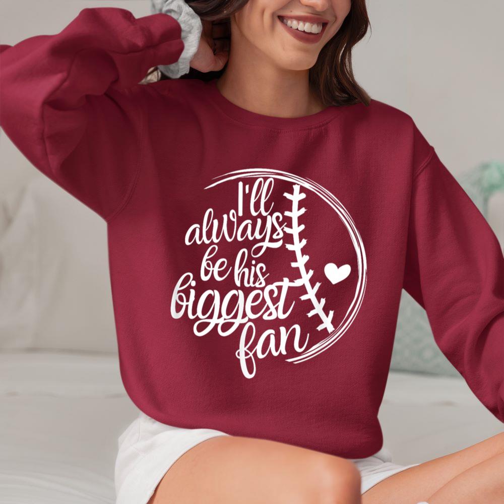 Mckenzieshoponline - Baseball Mom Shirt, Baseball Gift I'll Always Be Biggest Fan Sweatshirt - Image 5