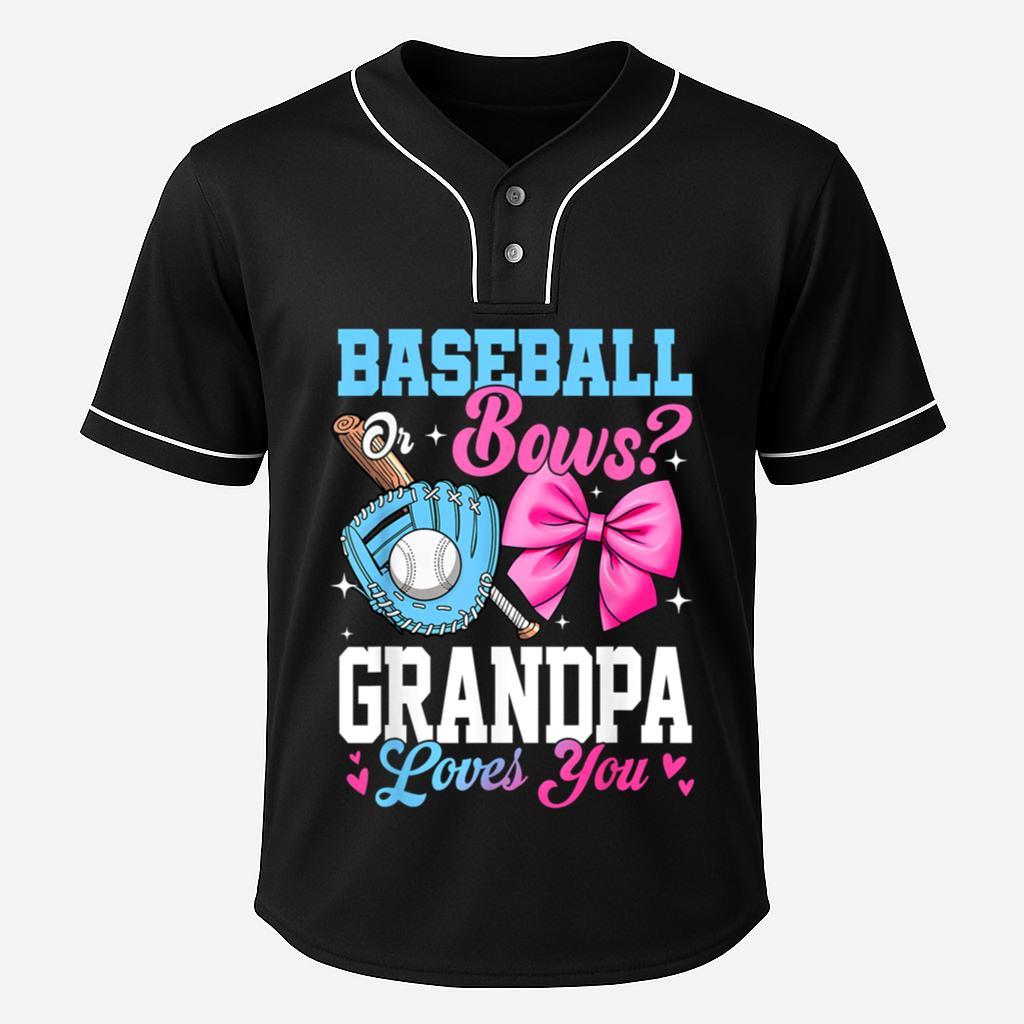 Mckenzieshoponline Baseball Or Bows Your Grandpa Loves You Gender Reveal Baseball Jersey