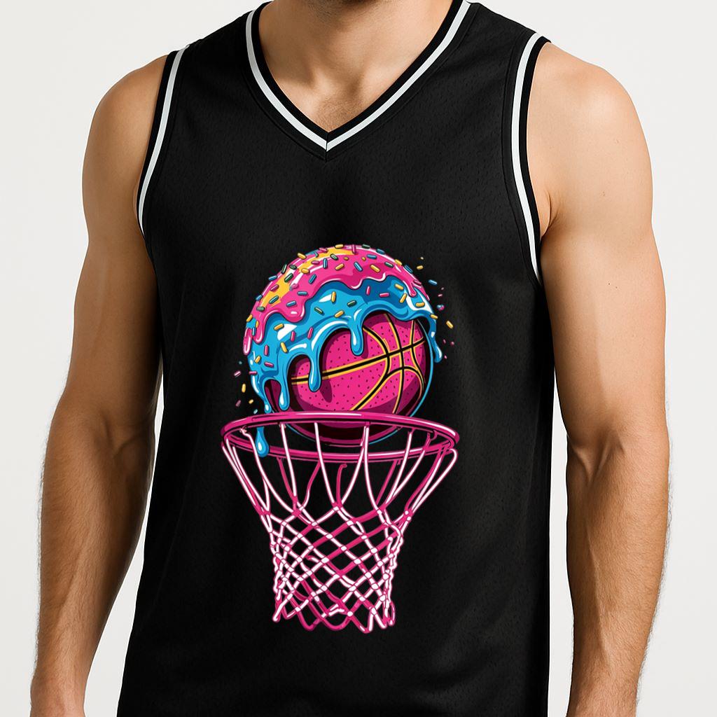 Mckenzieshoponline Basketball Drip Boys Sprinkles Ice Cream Dripping Basketball Basketball Jersey - Image 2