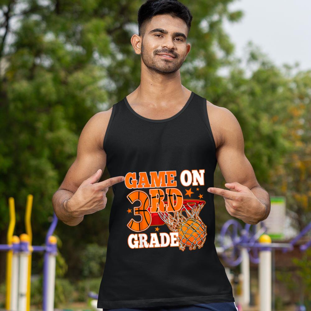 Mckenzieshoponline Basketball First Day of Game On 3rd Grade Back To School Tank Top - Image 2