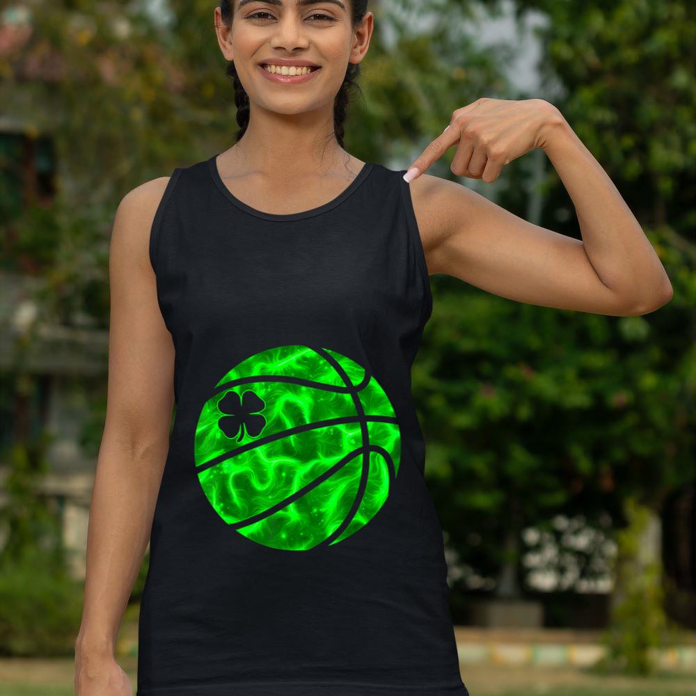 Mckenzieshoponline Basketball Shamrock Clover Irish St Patrick'S Day boys kids Tank Top - Image 4