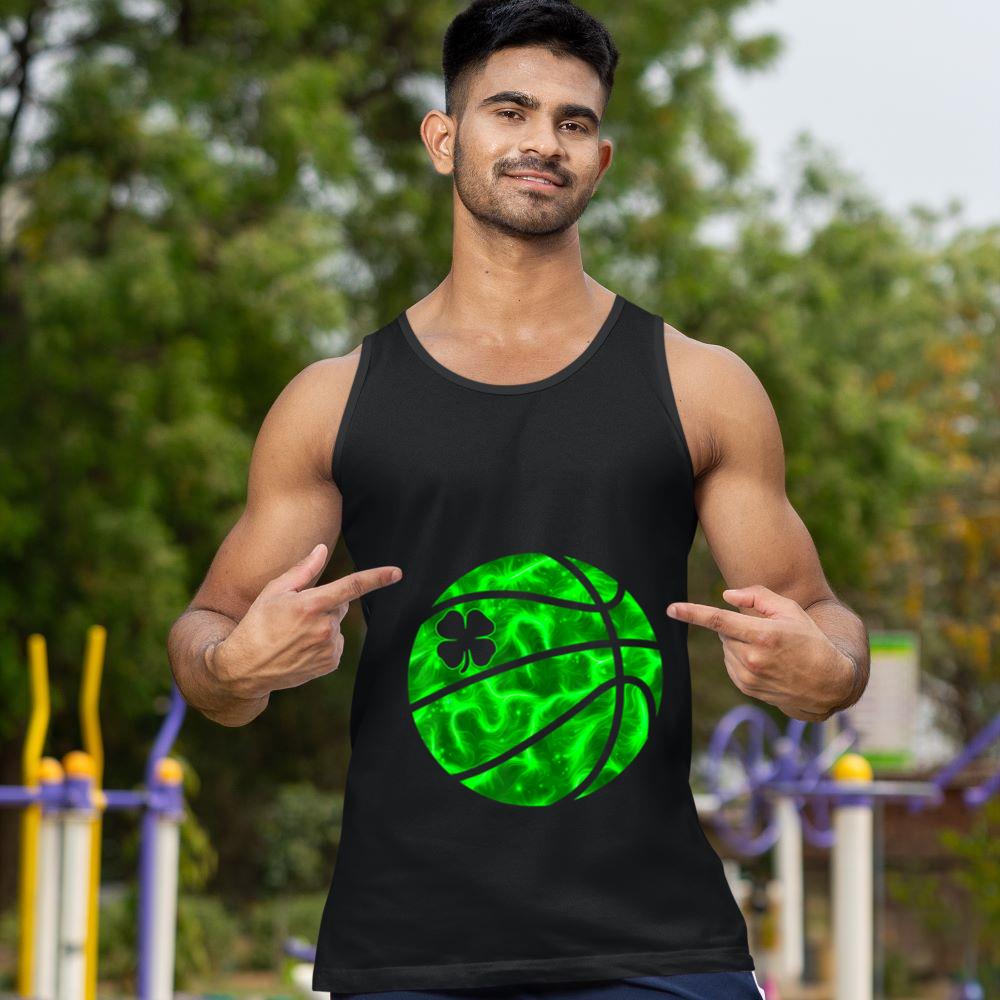 Mckenzieshoponline Basketball Shamrock Clover Irish St Patrick'S Day boys kids Tank Top - Image 2