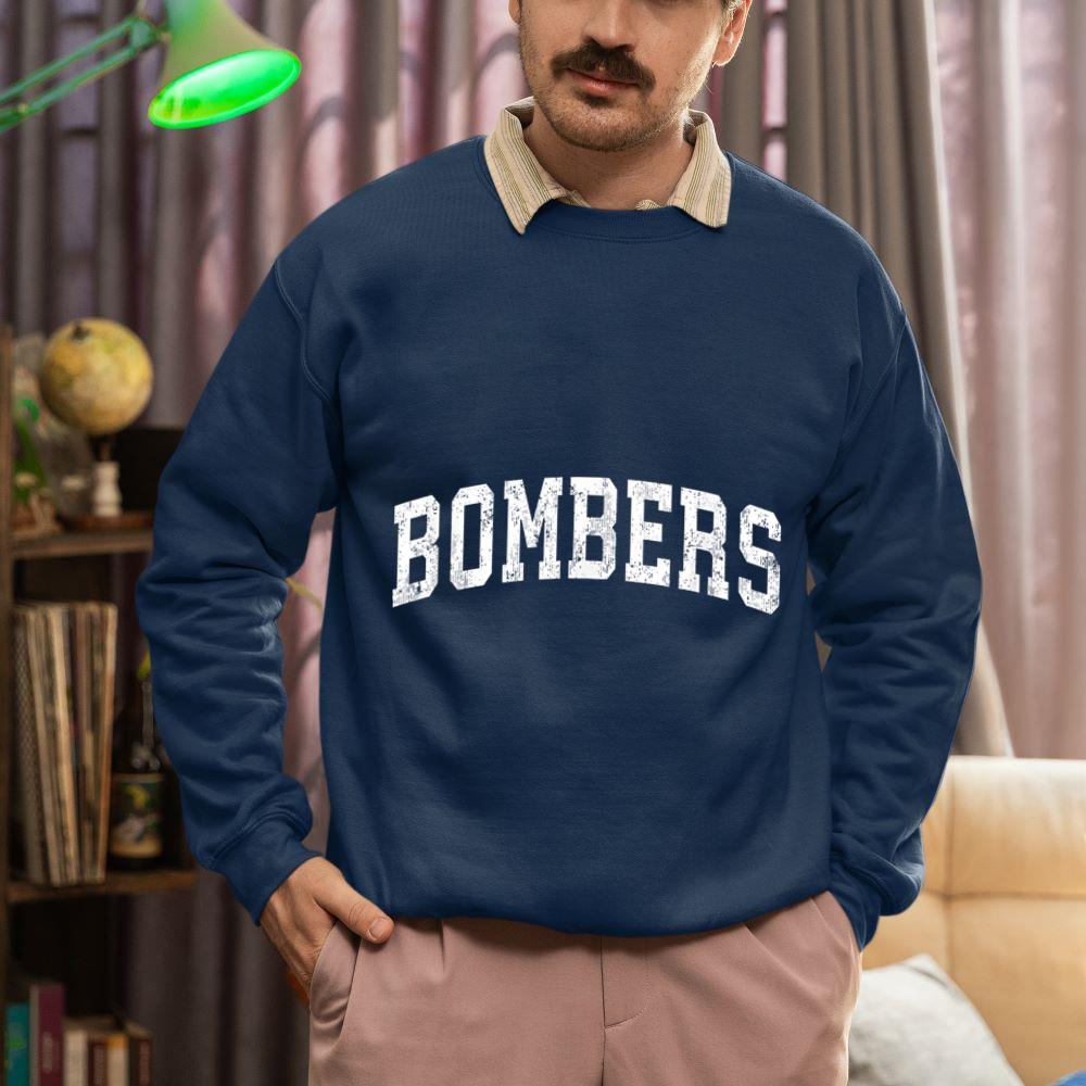 Mckenzieshoponline Bombers Mascot Vintage Athletic Sports Name Design Sweatshirt - Image 3