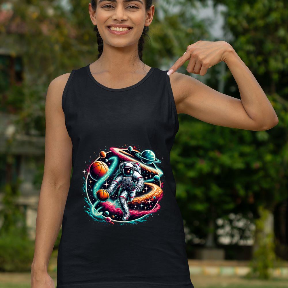 Mckenzieshoponline Cool Galaxy Basketball player Astronaut on Basketball Tank Top - Image 4