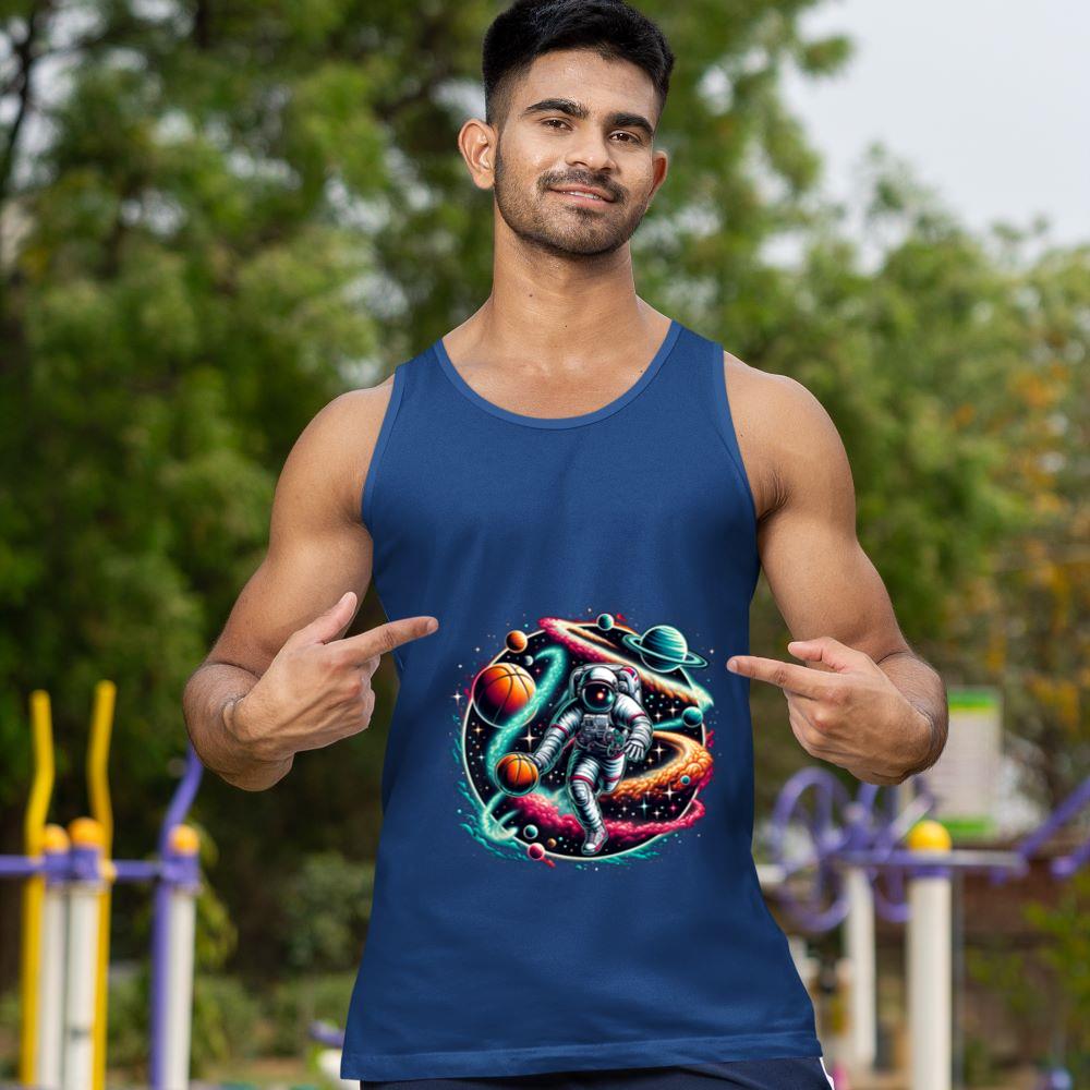 Mckenzieshoponline Cool Galaxy Basketball player Astronaut on Basketball Tank Top - Image 3