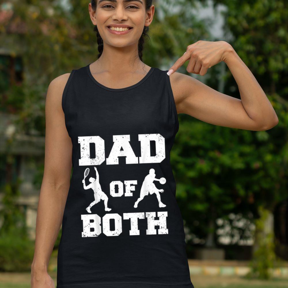 Mckenzieshoponline Dad Of Both Funny Tennis Basketball Dad Tank Top - Image 4