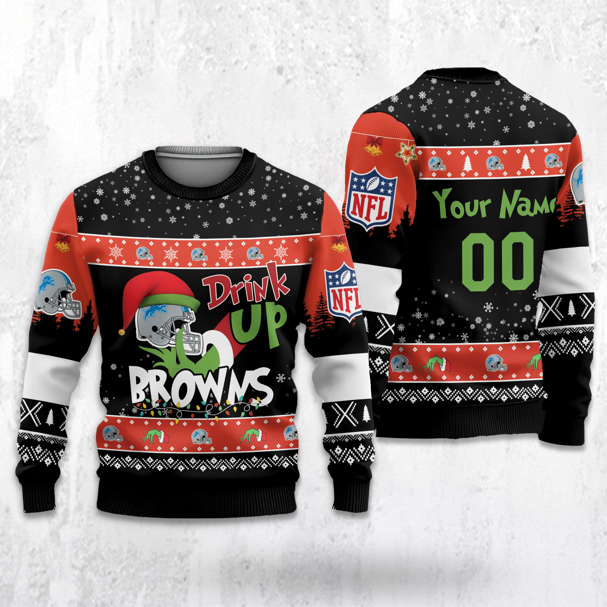 Detroit Lions - Drink Up The Grinch