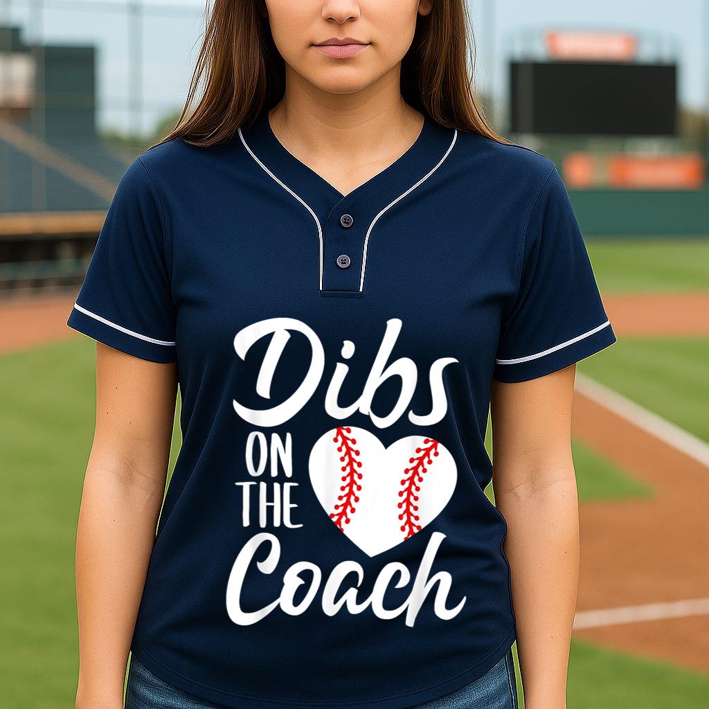 Mckenzieshoponline Dibs On The Coach Funny Baseball Heart Cute Mother's Day Baseball Jersey - Image 5