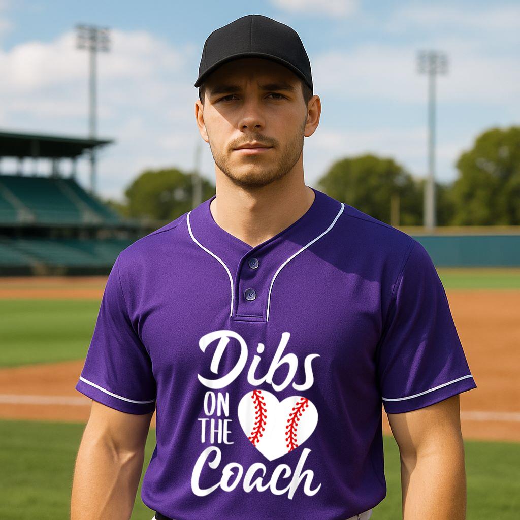 Mckenzieshoponline Dibs On The Coach Funny Baseball Heart Cute Mother's Day Baseball Jersey - Image 3