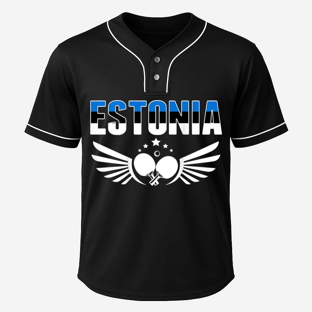 Mckenzieshoponline Estonia Table Tennis Lovers Support Estonian Ping Pong Team Baseball Jersey