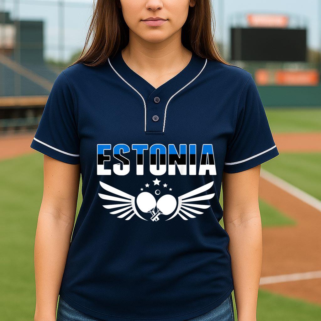 Mckenzieshoponline Estonia Table Tennis Lovers Support Estonian Ping Pong Team Baseball Jersey - Image 5