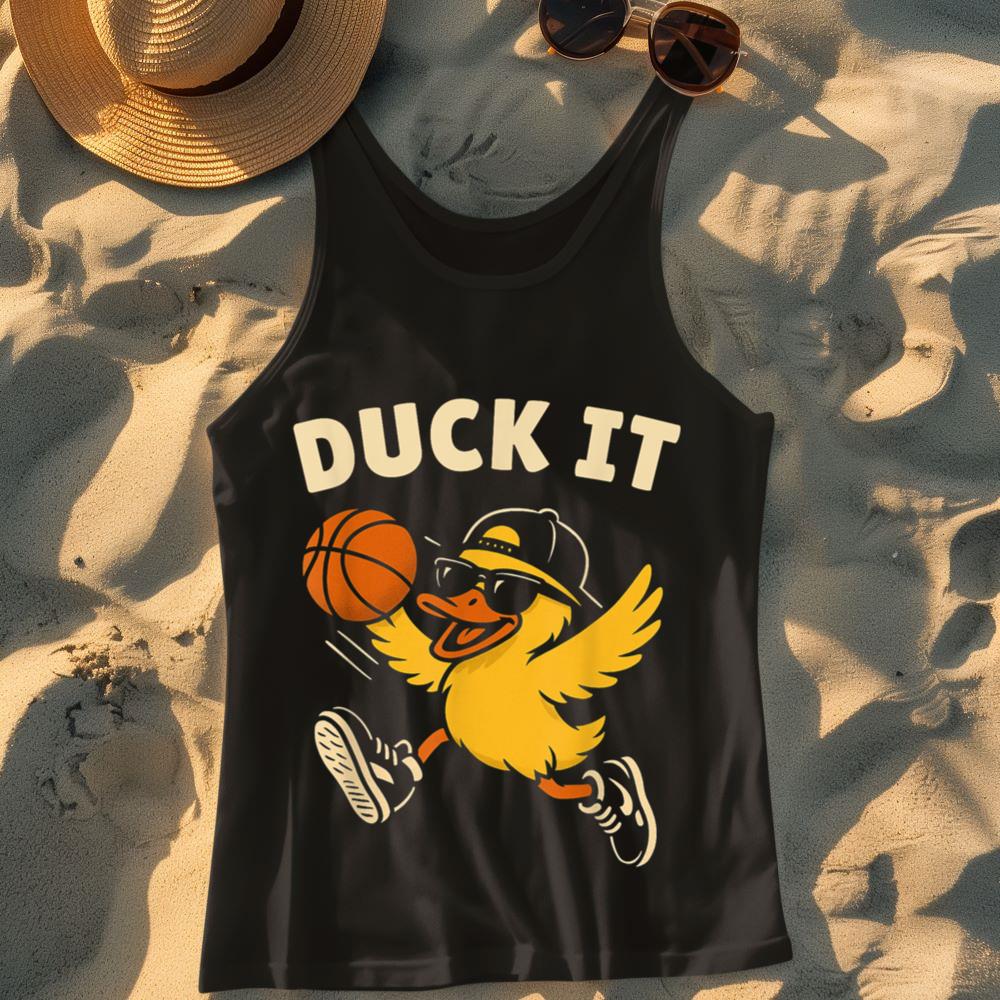 Mckenzieshoponline Funny Basketball Duck it Cool Sports Humor Duck Dunk Tank Top