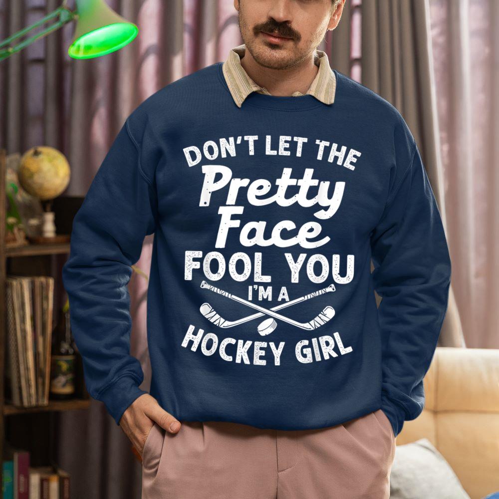 Mckenzieshoponline Funny Girl Hockey Gift For Women Kids Ice Hockey Players Sweatshirt - Image 3