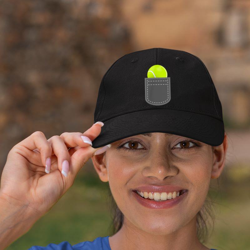 Mckenzieshoponline Funny tennis ball in fake pocket for humorous tennis player Cap - Image 2
