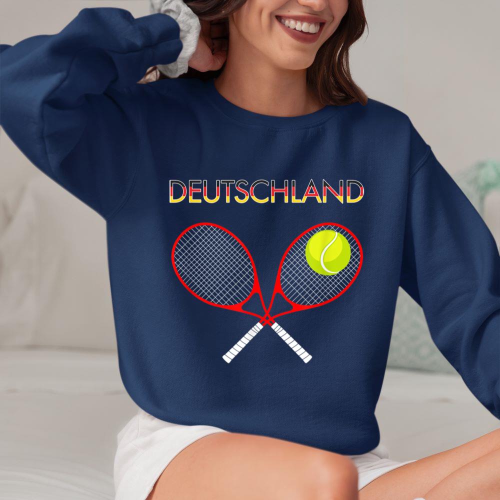 Mckenzieshoponline German Flag Tennis  Celebrate Germany Sport  Deutschland Sweatshirt - Image 4