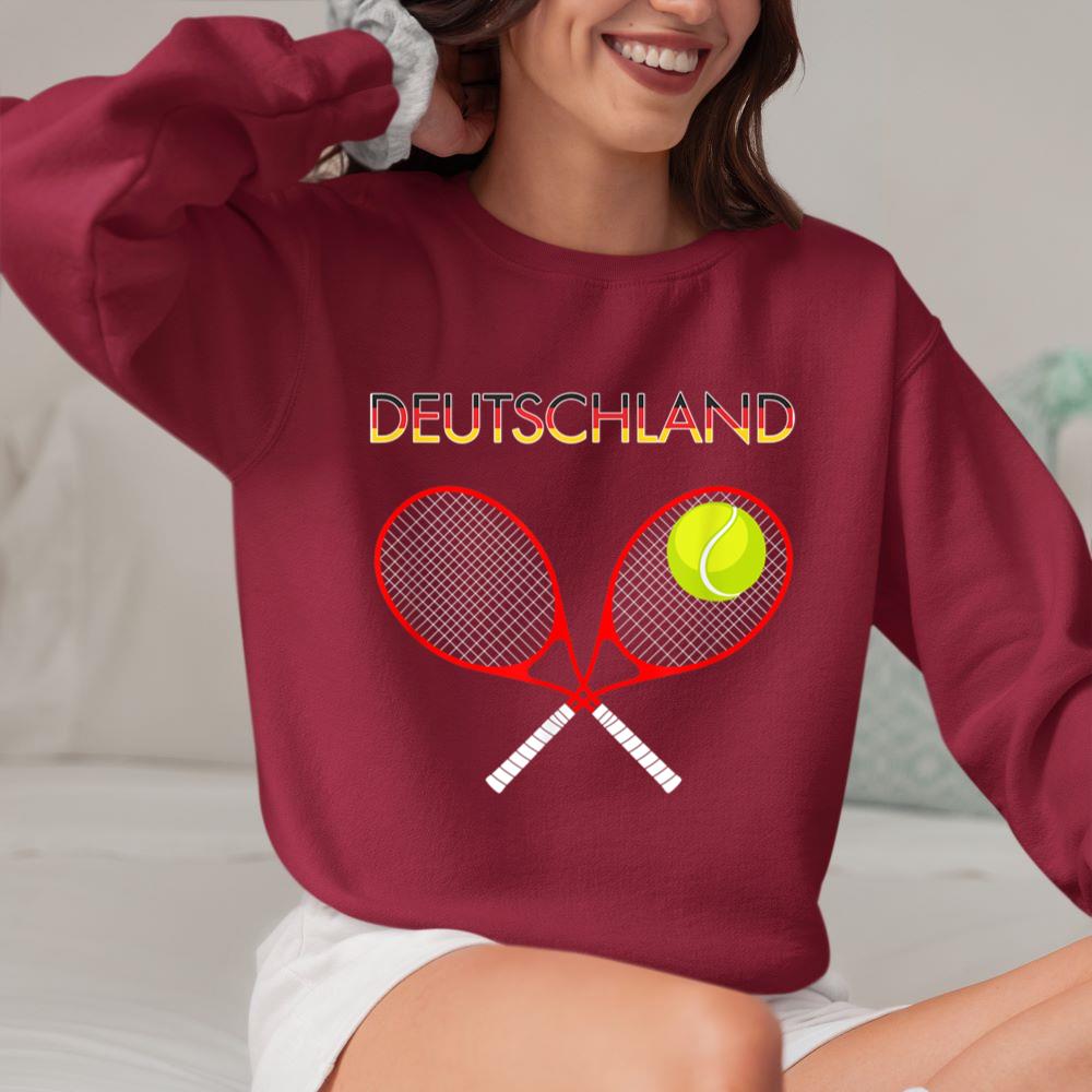 Mckenzieshoponline German Flag Tennis  Celebrate Germany Sport  Deutschland Sweatshirt - Image 5