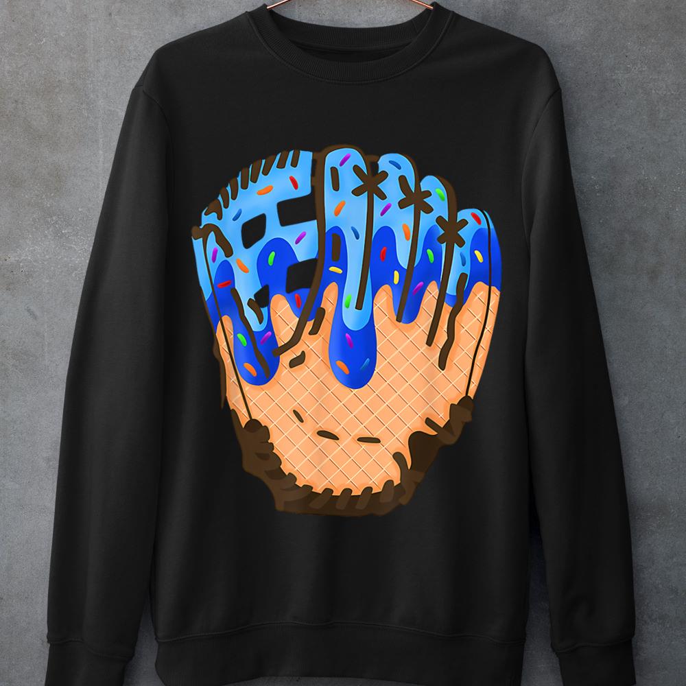 Mckenzieshoponline - Ice Cream Cone Baseball Glove Drip Sweatshirt