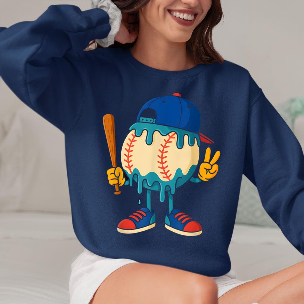 Mckenzieshoponline - Ice Cream Drip Baseball Boys Back To school Youth Sweatshirt - Image 4
