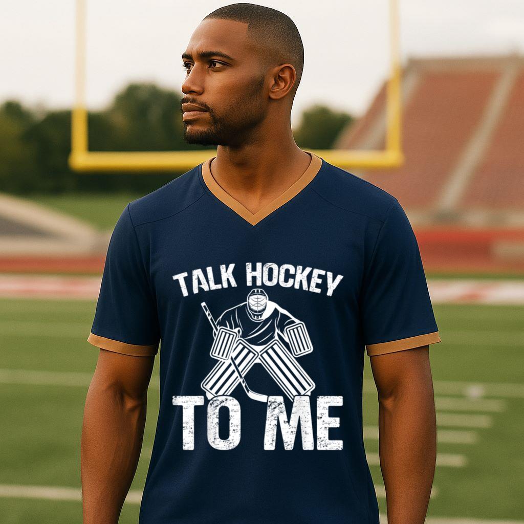 Mckenzieshoponline Ice Hockey Vintage Talk Hockey To Me Football Jersey - Image 3