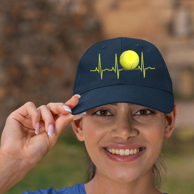 Mckenzieshoponline Kids Tennis Heartbeat Shirt Tennis T-Shirt for Players & Coaches 10 Heather Blue Cap - Image 4