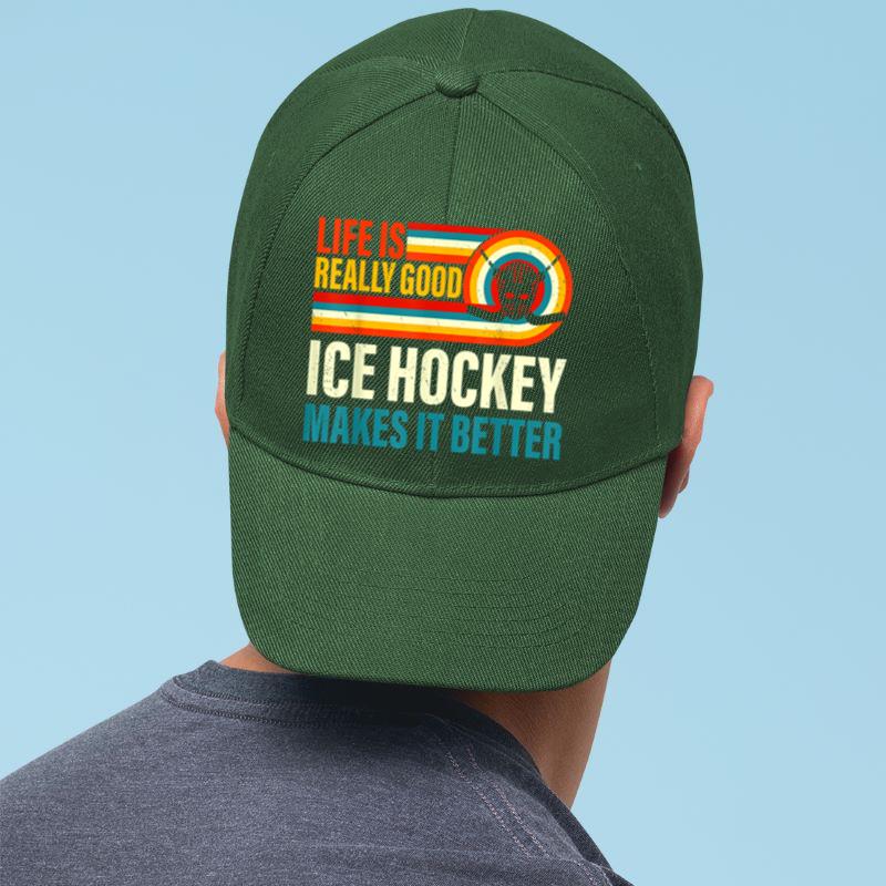 Mckenzieshoponline Life Is Really Good Ice Hockey Makes it Better Cap - Image 3
