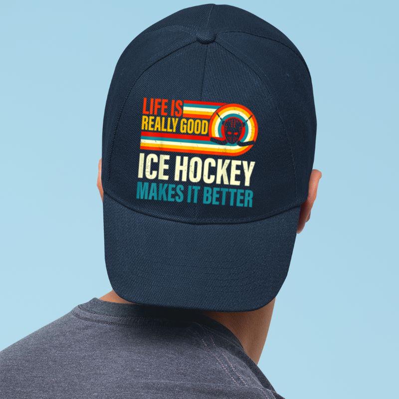 Mckenzieshoponline Life Is Really Good Ice Hockey Makes it Better Cap - Image 4