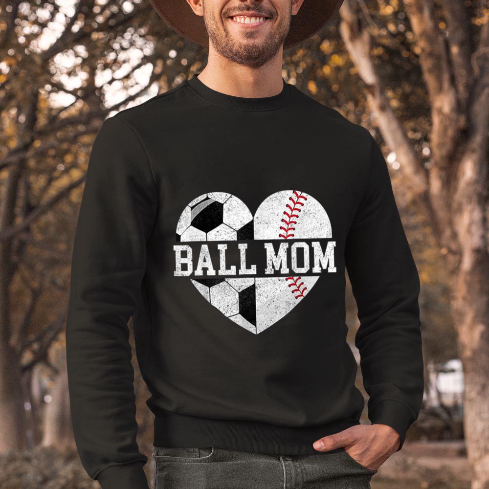 Mckenzieshoponline - Mom Of Both Heart Soccer Baseball Sports Mom Mother's Day Sweatshirt - Image 2