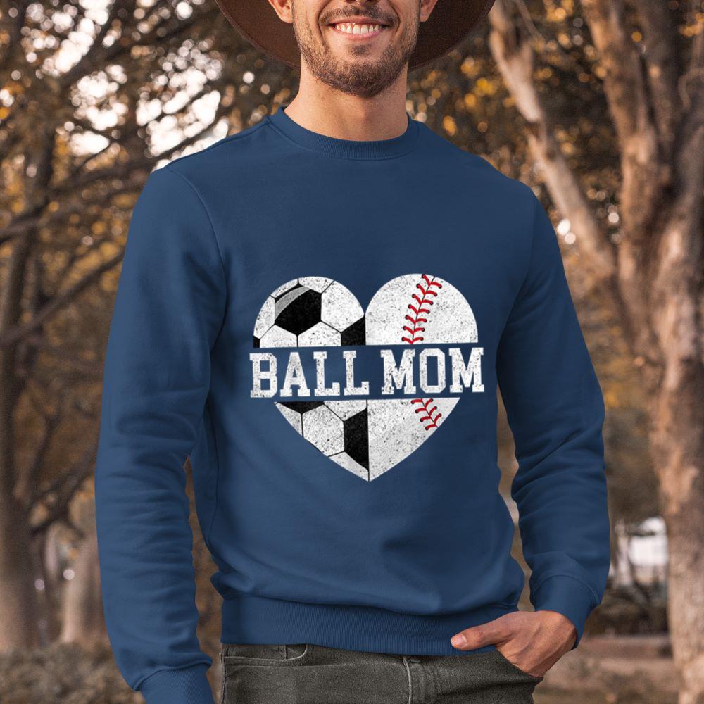 Mckenzieshoponline - Mom Of Both Heart Soccer Baseball Sports Mom Mother's Day Sweatshirt - Image 3