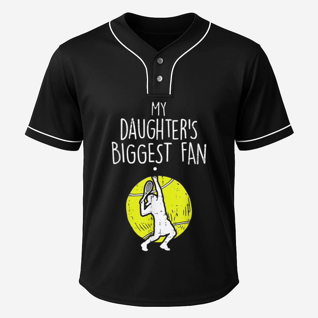Mckenzieshoponline My Daughters Biggest Fan Tennis Family Mom Dad Men Women Baseball Jersey