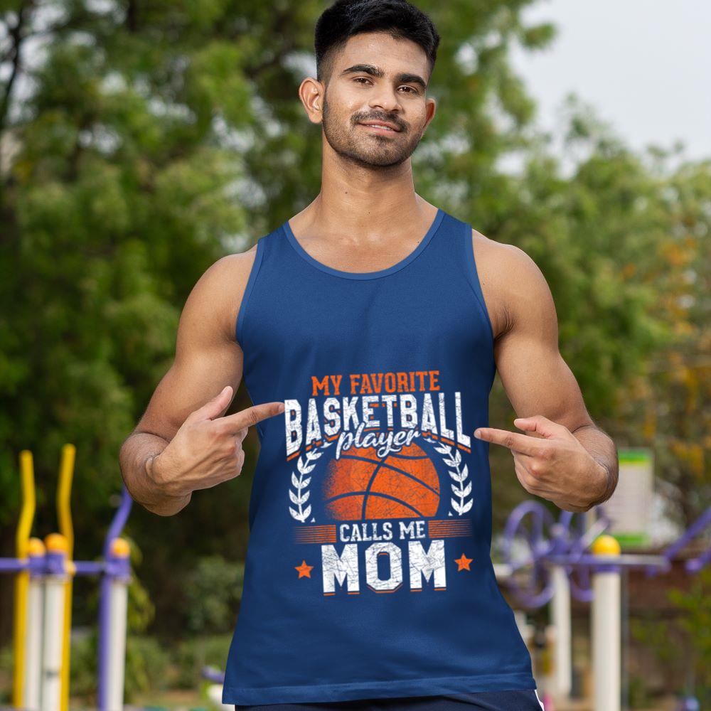 Mckenzieshoponline My Favorite Basketball Player Calls Me Mom Basketball Tank Top - Image 3