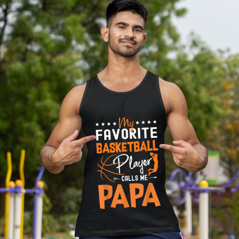 Mckenzieshoponline My Favorite Basketball Player Calls Me Papa Gift Tank Top - Image 2