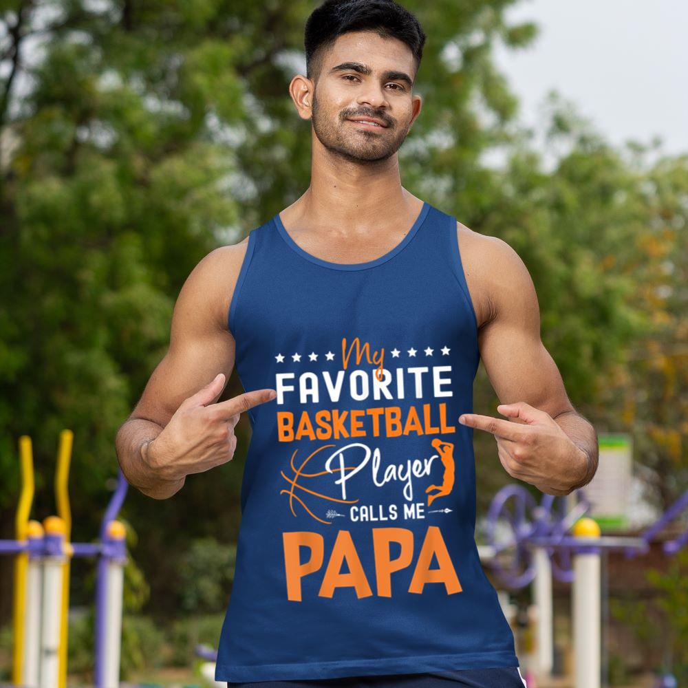 Mckenzieshoponline My Favorite Basketball Player Calls Me Papa Gift Tank Top - Image 3
