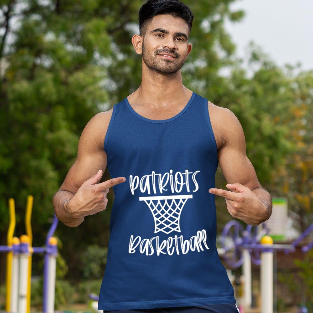 Mckenzieshoponline Patriots Basketball Team Mascot School Spirit Game Night Tank Top - Image 3